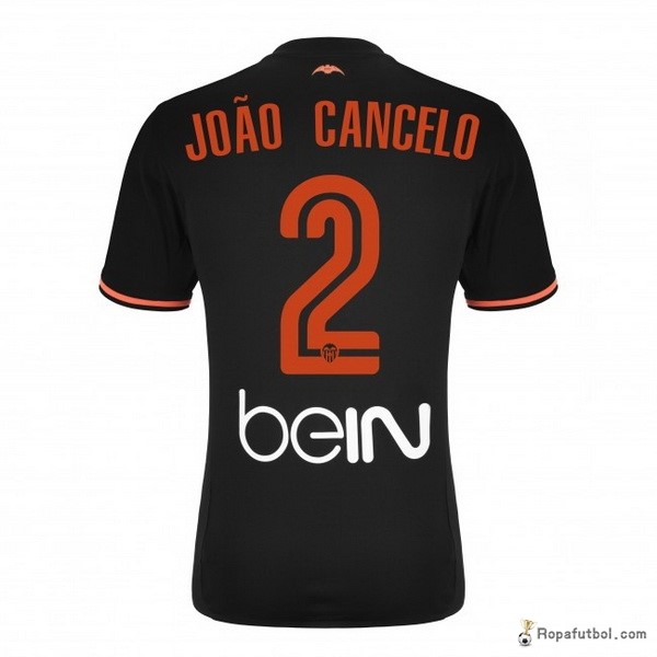 Camiseta Valencia Replica Segunda Ropa Joao Cancelo 2016/17 Negro
